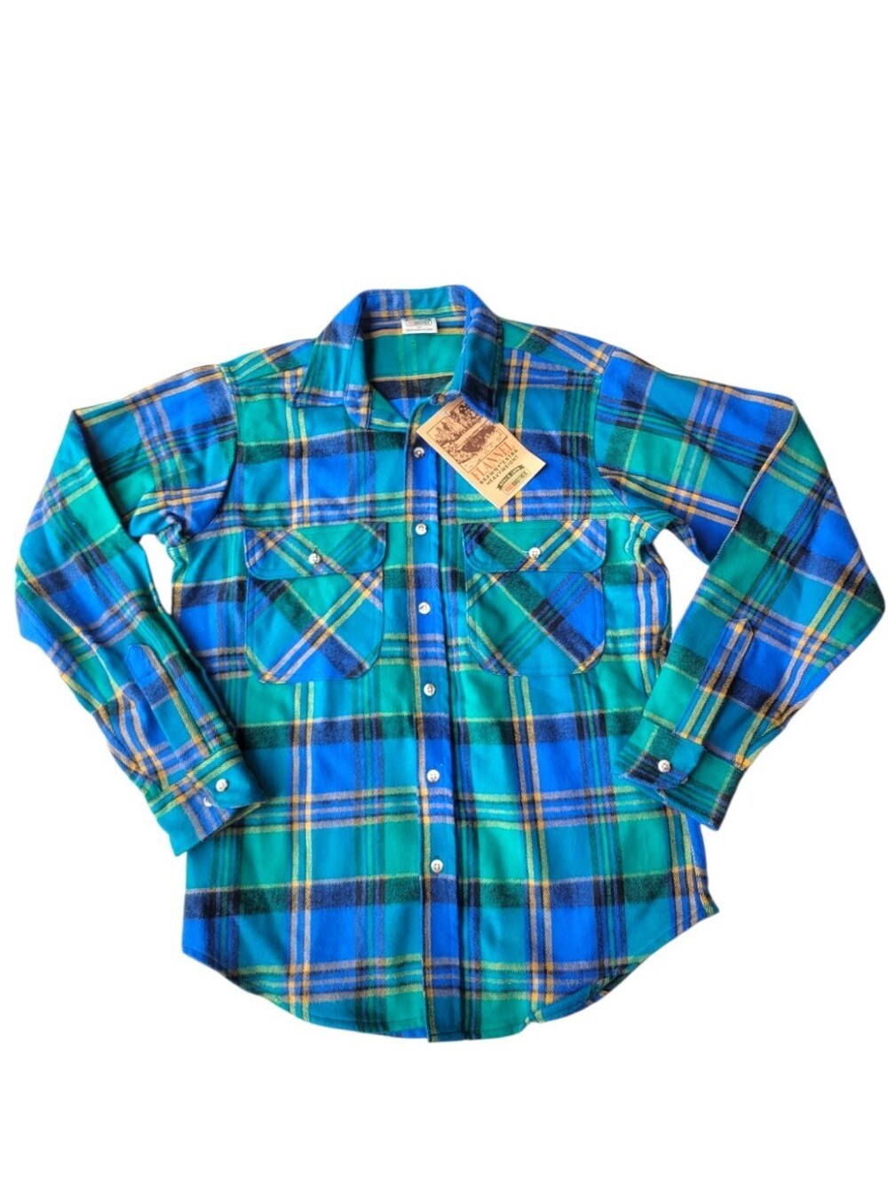 Vtg Five Brother Brawny Extra Heavyweight Flannel Plaid Mens Medium Deadstock